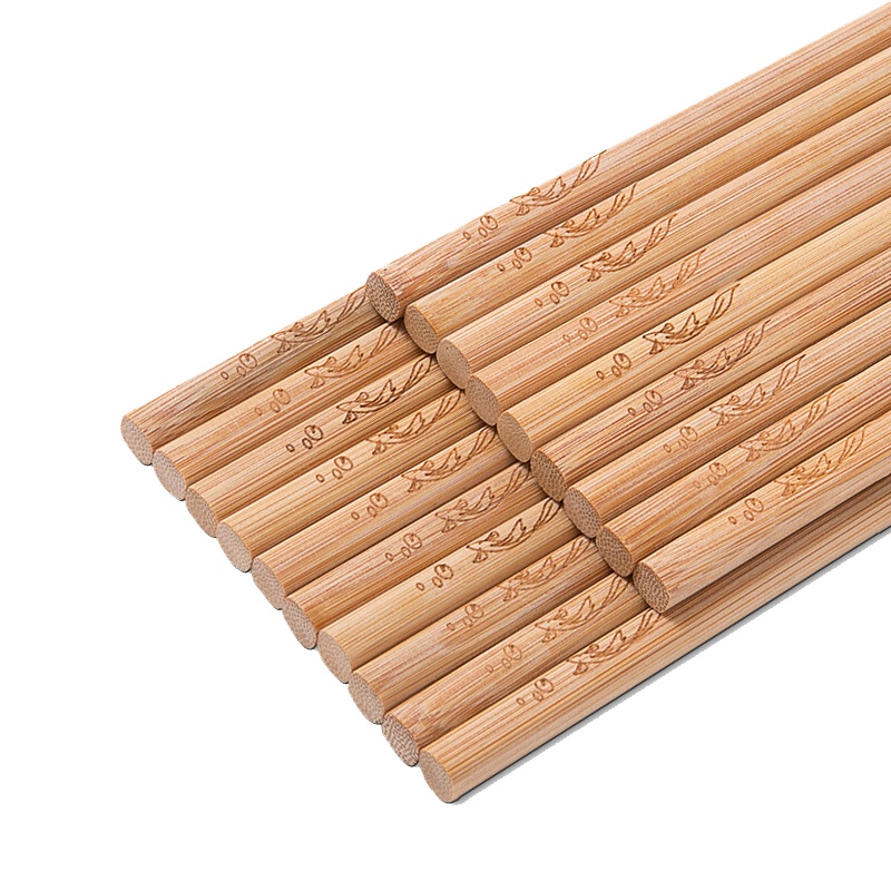 苏宁宜品10双装节节高升竹筷子无漆无蜡家用竹筷高档实木火锅筷天然竹子餐厅防滑酒店商用团
