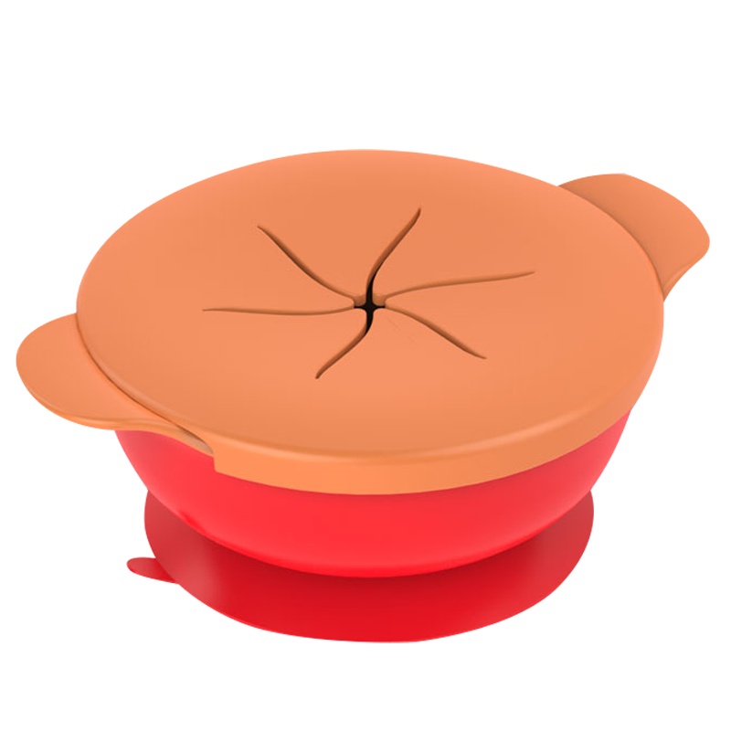 开优米 儿童宝宝辅食碗餐盘盒吃饭吸管碗防摔防烫神器三合一婴儿餐具套装 粉色