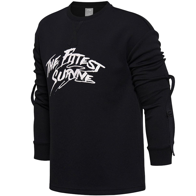 李宁男运动生活系列套头休闲运动无帽卫衣