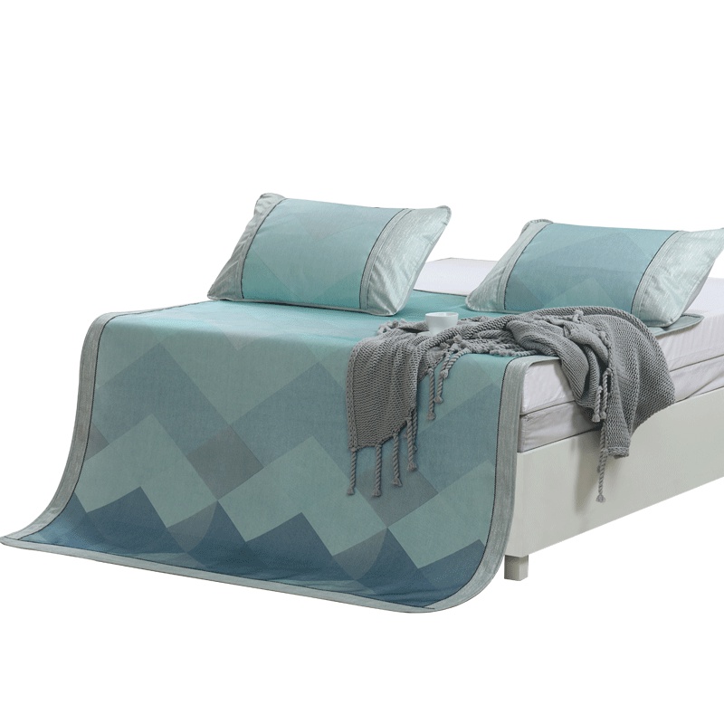 水星家纺嘉格曼尔冰丝席图案二/三件套凉席空调软席床上用品2019新品床上用品凉席套件