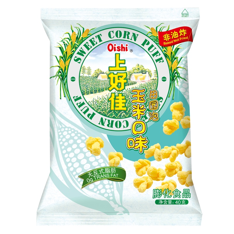 上好佳 玉米口味田园泡 膨化食品 40g