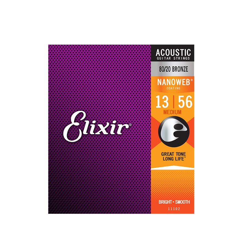 ELIXIR伊利克斯吉他弦 民谣琴弦套弦木吉它黄铜超薄覆膜11102 13-56