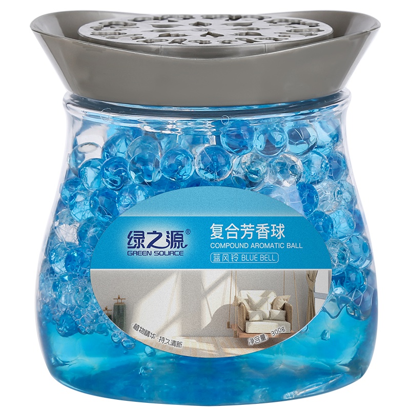 绿之源 芳芬复合芳香珠300g蓝风铃 室内卧室汽车除味空气清新剂芳香剂卫生间厕所除臭剂水晶珠Z-2770