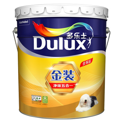 多乐士(dulux)金装五合一净味内墙乳胶漆 油漆涂料 环保墙面漆 A8188 哑光白色 18L