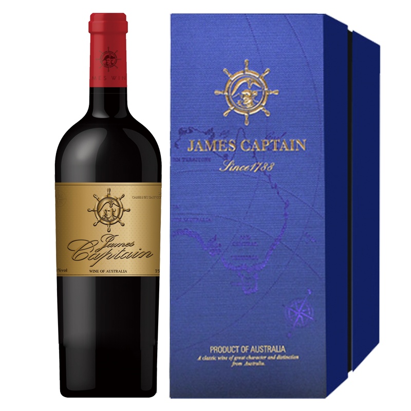 澳洲进口红酒 詹姆士船长赤霞珠干红葡萄酒750ml单支礼盒