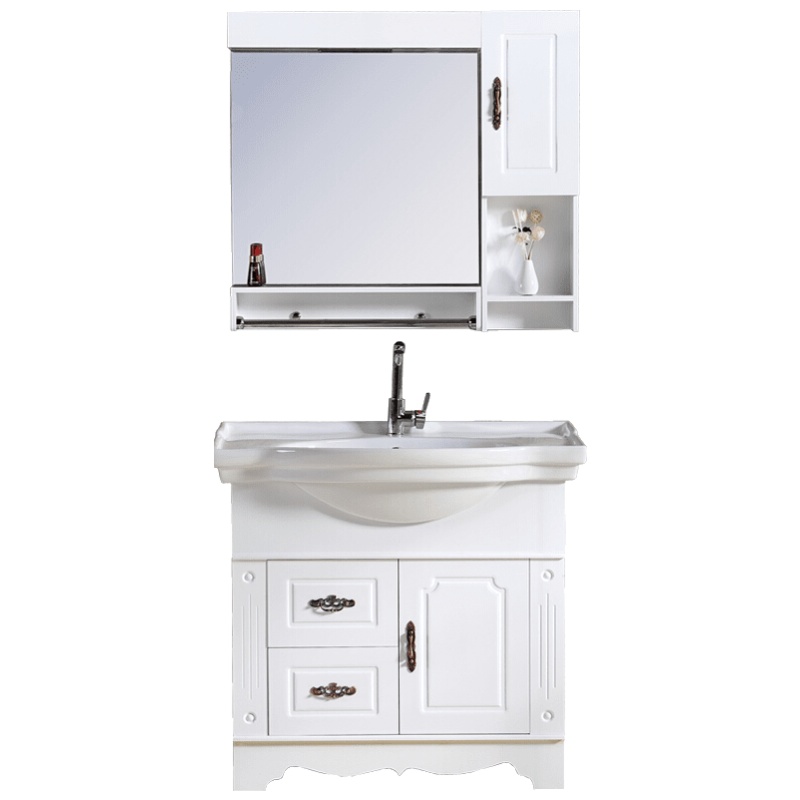 洗脸盆柜组合pvc浴室柜落地式卫生间简欧小户型厕所防水洗手盆柜安心抵