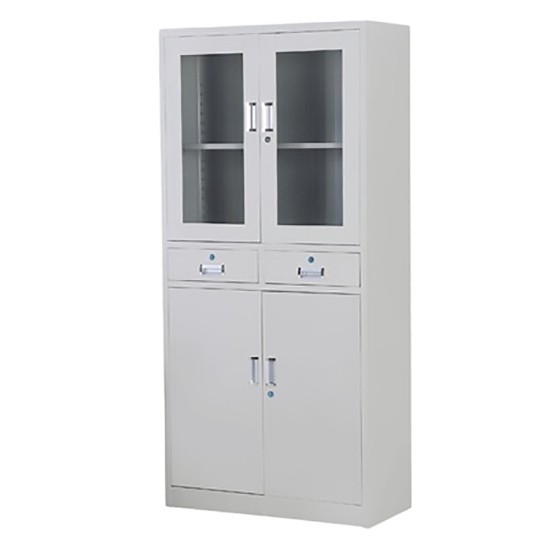 暖图家具 铁皮资料器械档案柜凭证玻璃办公柜 中二斗文件柜 NT-01WJG型