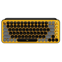 罗技(Logitech)pop keys搭载可自定义表情按键罗技键盘 无线蓝牙 机械键盘 电竞办公键盘 电脑键盘-黄色