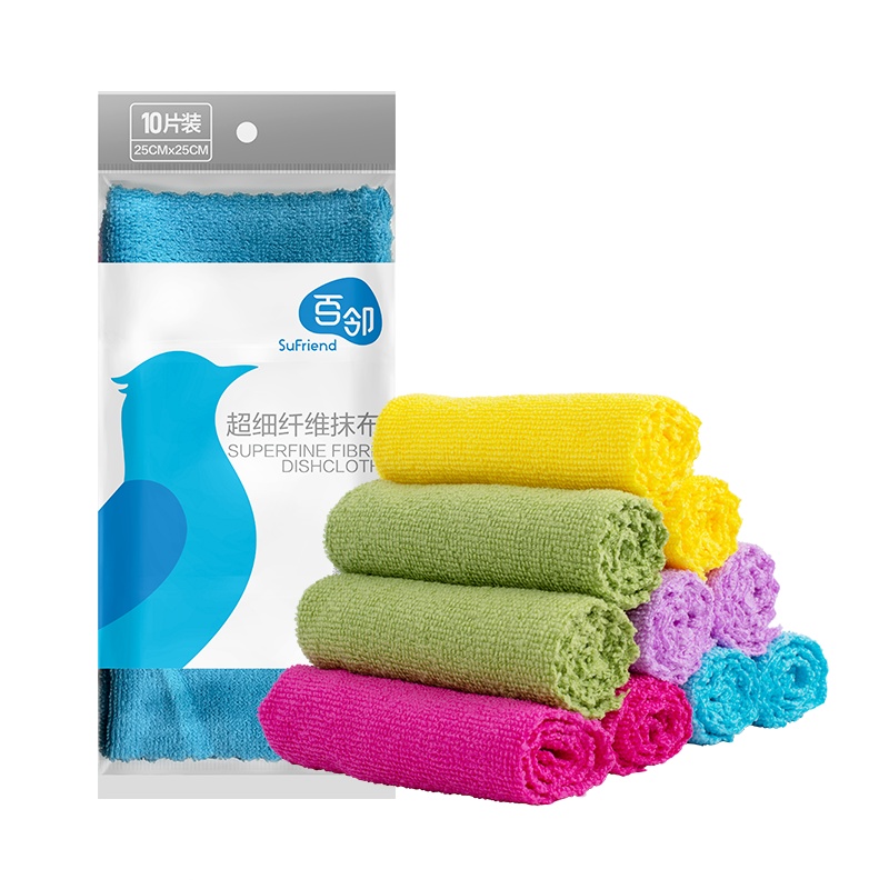 百邻 超细纤维抹布25cm*25cm*10片