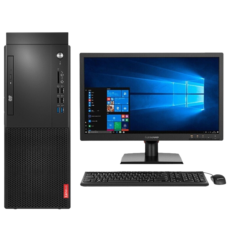 联想(Lenovo)启天M428台式电脑套机(I7-9700 16GB 1TB+256GSSD 2G显卡 DVDRW DOS)27英寸显示器 定制版