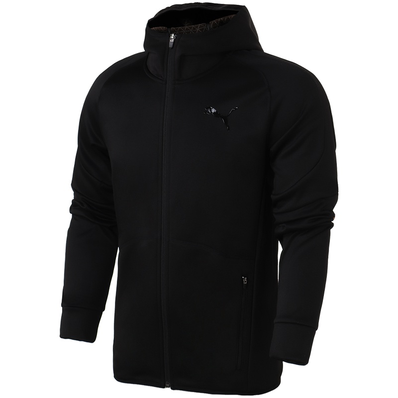 【自营】PUMA彪马男装男运动服休闲针织连帽外套855425 L 85542501黑色