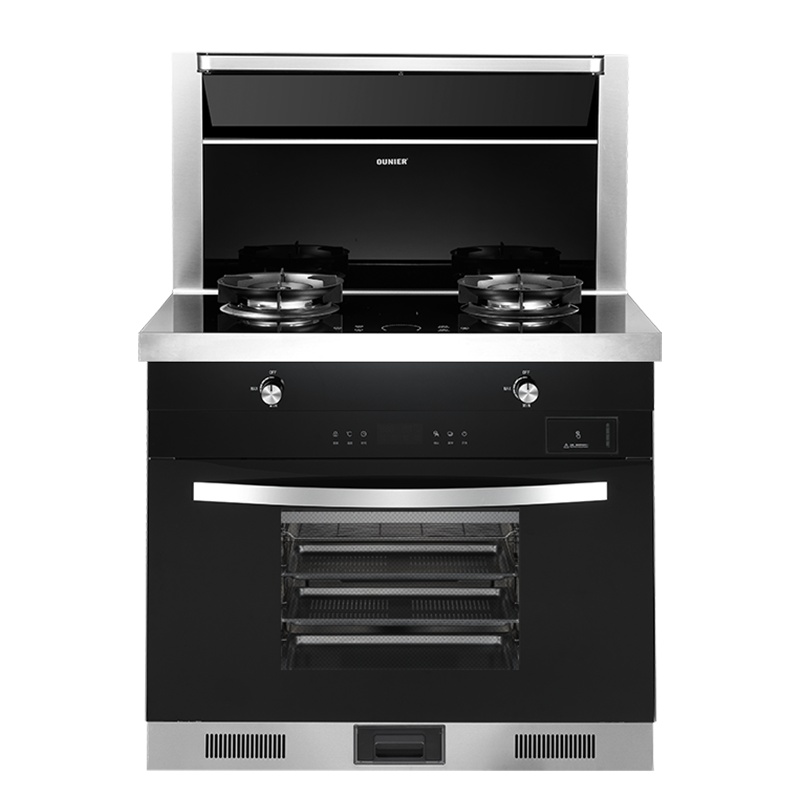 欧尼尔OUNIER LX5-BZK一体式厨房一体机带蒸烤箱下排烟式家用环保灶燃气自动清洗变频电机油烟机液化气集成灶