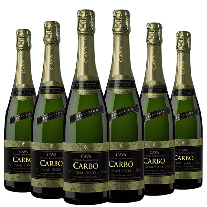 西班牙菲斯奈特原瓶原装进口CARBO CAVA嘉博庄园半干型起泡葡萄酒 750ml*6 整箱装