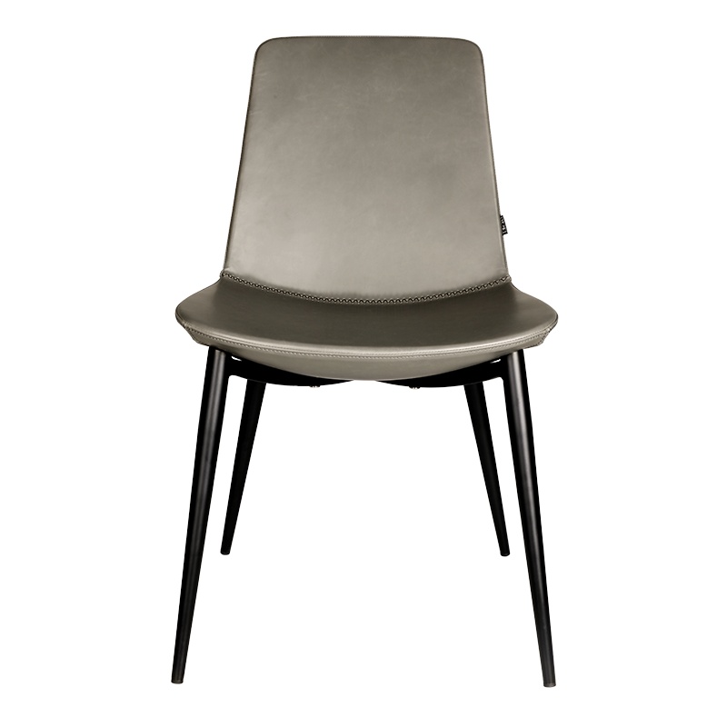 和顿 现代简约餐椅时尚家用餐桌凳子靠背椅子餐座极简灰色北欧风格餐厅样板房餐厅凳子轻奢皮餐椅HD-561