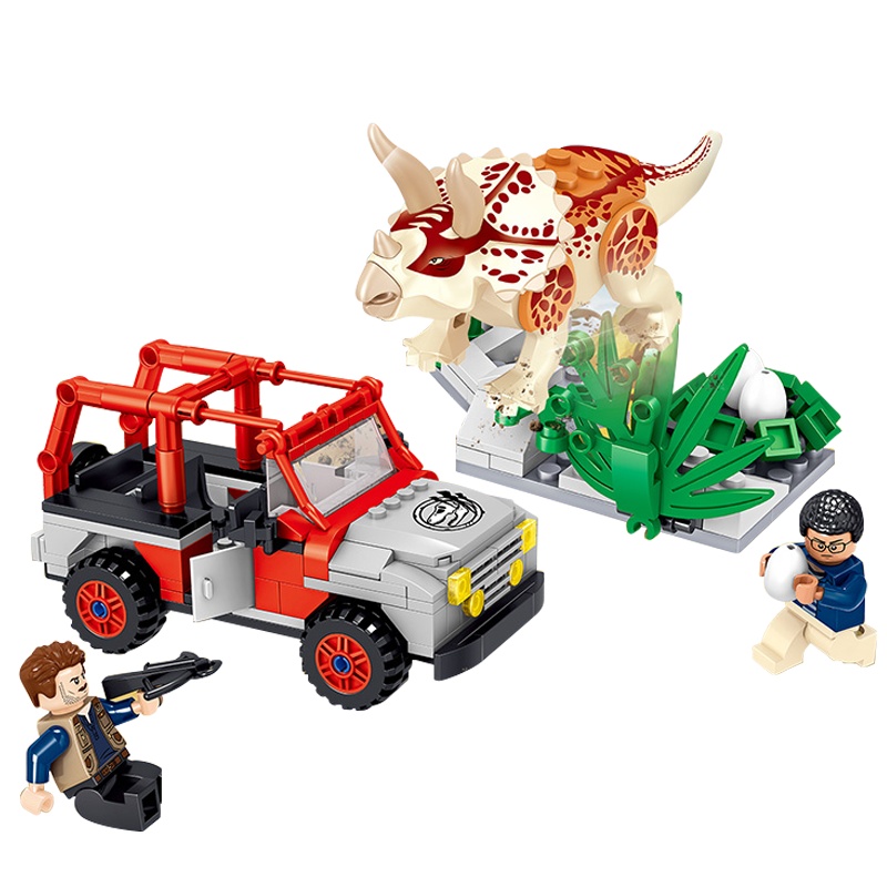 汇奇宝 兼容樂高恐龙男孩子拼装霸王龙玩具公园儿童益智侏罗纪系列积木世界塑料6-14岁 偷窃恐龙蛋【270颗粒】