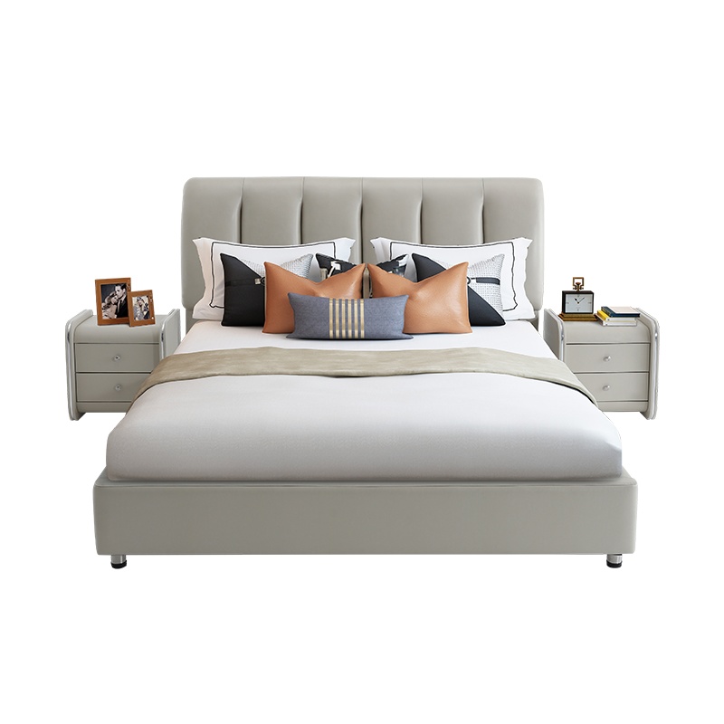 喜临门床 天琴湾 头层黄牛皮软靠背软床 1.5m/1.8m木质框架真皮皮质承重皮艺床 双人床