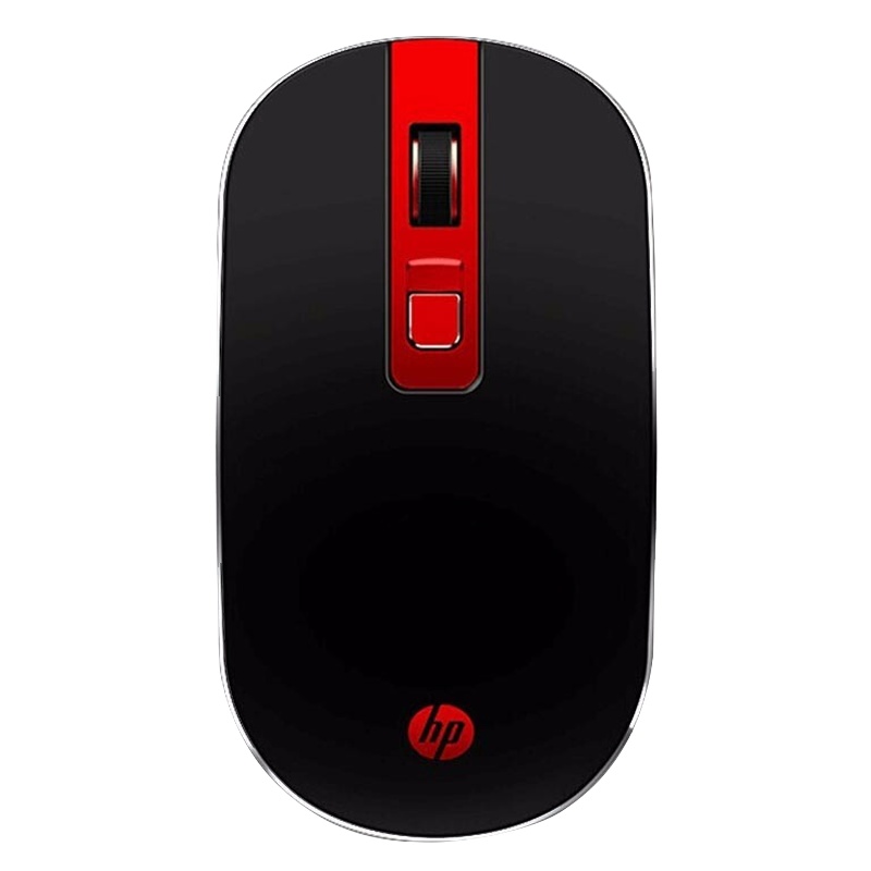 hp惠普S4000无线鼠标台式电脑办公笔记本家用无线鼠标红黑色静音鼠标+惠普64GB优盘U盘