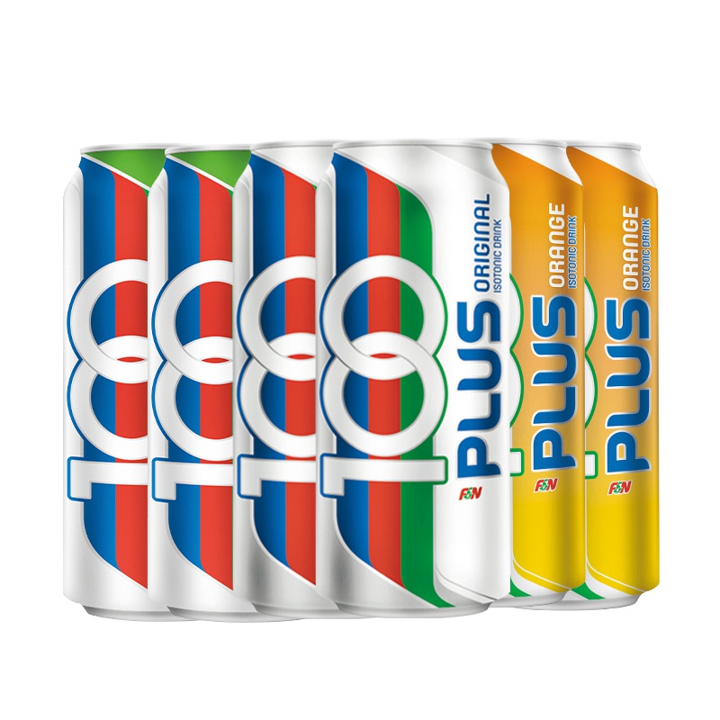 马来西亚进口运动饮料冲劲(100PLUS)多口味功能饮料325ml*6罐