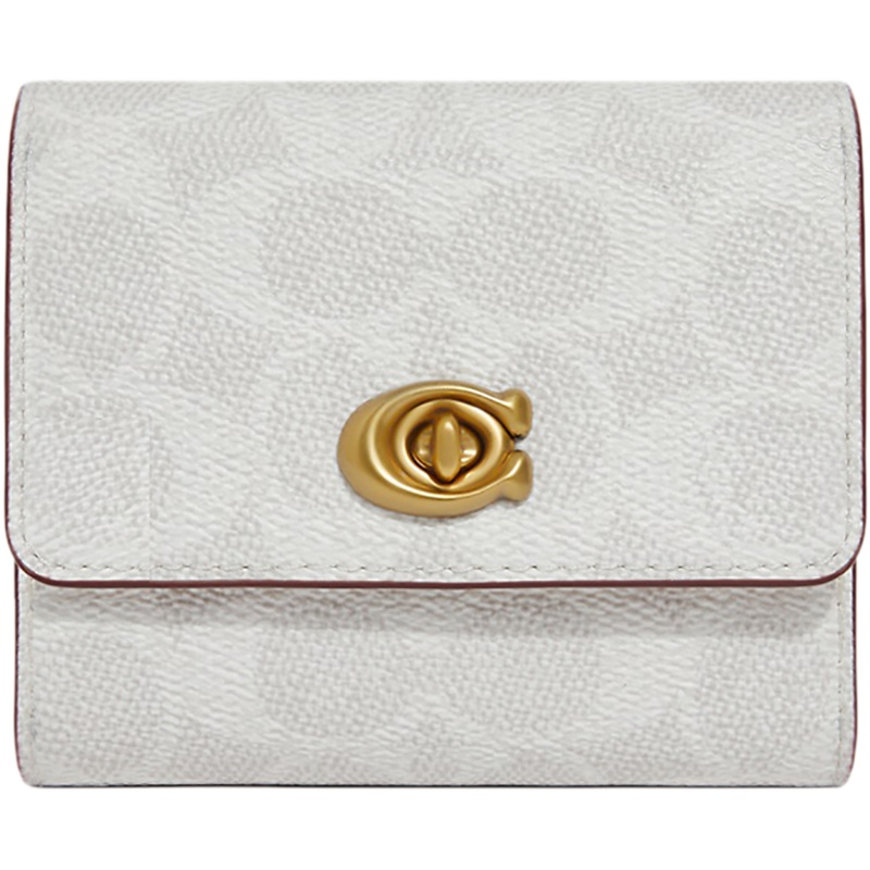 COACH 蔻驰 奢侈品 女士 专柜款 涂层帆布配皮短款钱包钱夹 821