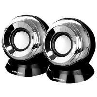 蓝悦(LEnRuE) S33 电脑音箱台式笔记本桌面USB迷你小音响 2.0声道 黑银色 3.5mm+USB