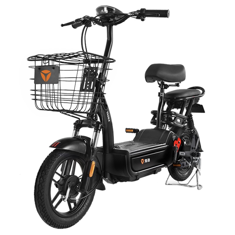 雅迪尚酷48V电动车踏板电瓶车亲子代步电动自行车简易款 尚酷黑色