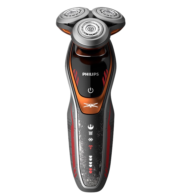 利浦(Philips)电动剃须刀SW6700 星球大战系列X-Wing战机版三刀头 旋转式充电刮胡刀剃须刀 全身水洗