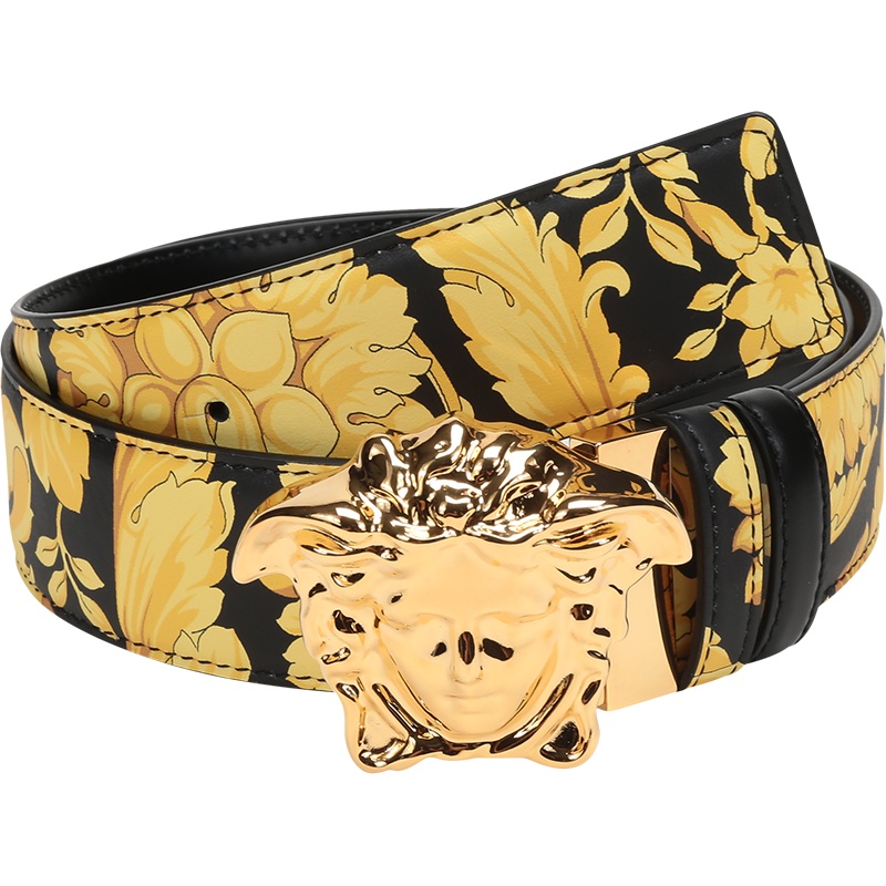 VERSACE 范思哲 男士 牛皮美杜莎头像板扣式双面皮带腰带 DCU6705 DVST4