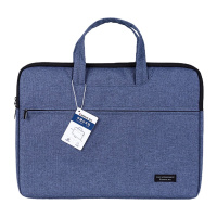 齐心(comix)A8166便携式公文包 大容量事务包 商务电脑包会议包 公文袋 帆布包 文件袋 加宽型 蓝(XF)