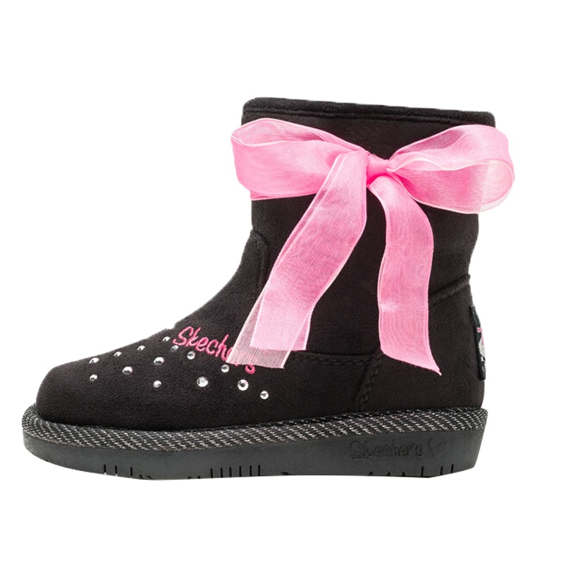 Skechers斯凯奇女童雪地靴宝宝短靴加绒保暖靴子10655N