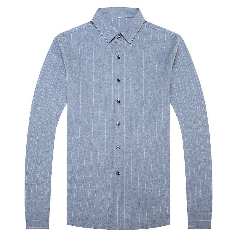 卡帝乐鳄鱼(CARTELO)衬衫男长袖秋季新款高品质长袖衬衫条纹简约免烫抗皱衬衫