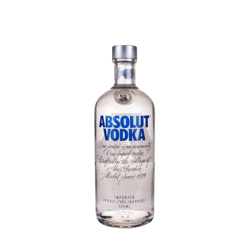 绝对伏特加(Absolut Vodka)洋酒 原味伏特加酒 500ml