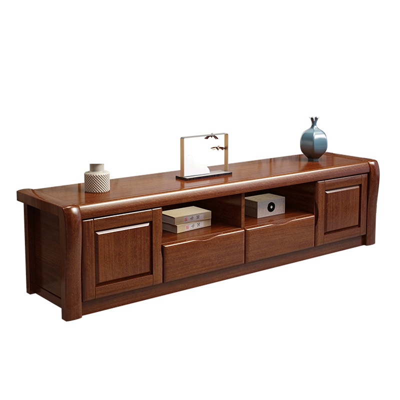 月影梳桐胡桃木实木电视柜茶几现代中式客厅简约地柜小户型家用电视机柜