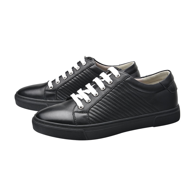 潮流美式真皮手工车缝男日常系带运动休闲鞋滑板鞋男单鞋子