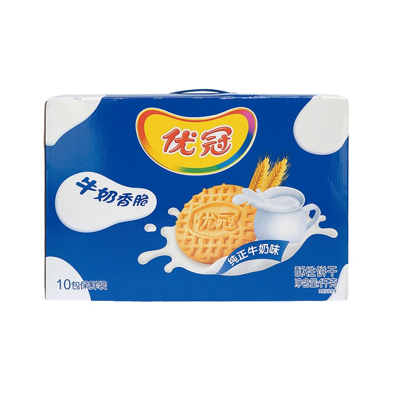 优冠牛奶香脆盒装1000G