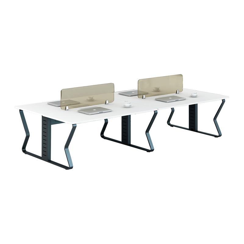 钜晟 办公桌钢架屏风桌2.4米四人位职员桌电脑桌JS-GZ2404C