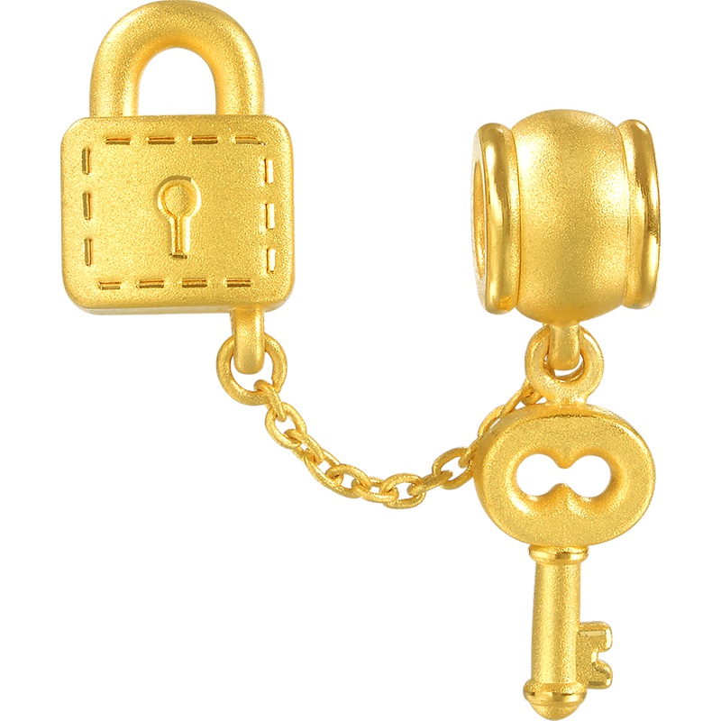 周生生(CHOW SANG SANG)足金Charme金金钥匙锁转运珠吊坠定价