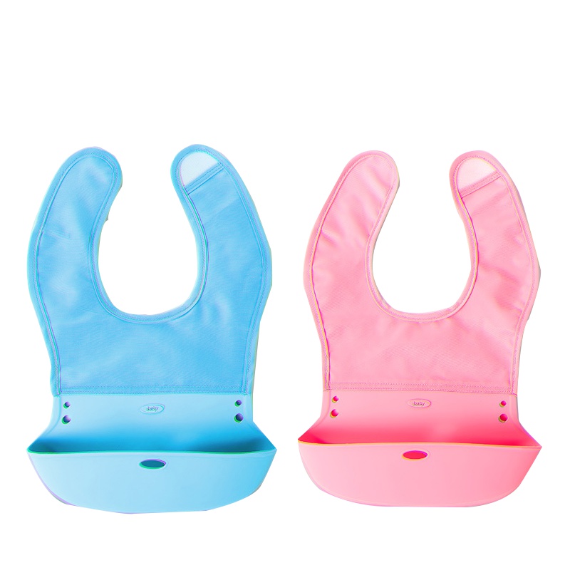 婴蓓 宝宝吃饭围兜婴儿饭兜防水柔软硅胶+棉拼接围嘴辅食婴儿衣罩婴幼儿口水兜秋冬款 6个月-4岁