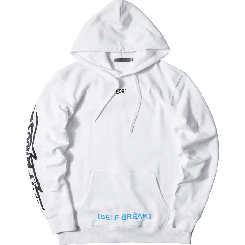 黑鲸印花连帽卫衣2019春季时尚套头上衣男女同款CNZWJ19049A