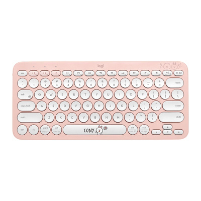 罗技(Logitech)K380可妮兔款无线蓝牙键盘多功能便携智能蓝牙安卓苹果电脑手机 多设备蓝牙键盘 粉色