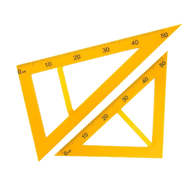 教学演示教具五件套 三角尺*2+量角器*1+1m直尺*1+圆规*1