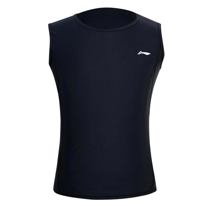 李宁男士泳衣上衣游泳衣防尴尬游泳装备速干国潮435游泳背心