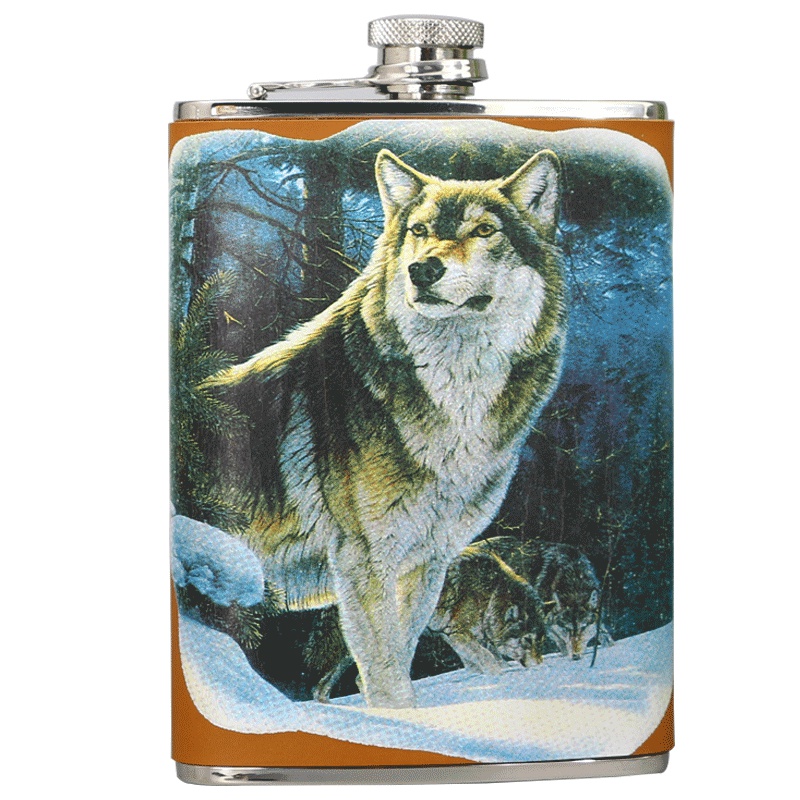 鸣順(Mingshun)不锈钢小酒壶8盎司随身便携式酒具水壶男士户外小酒瓶4.5两