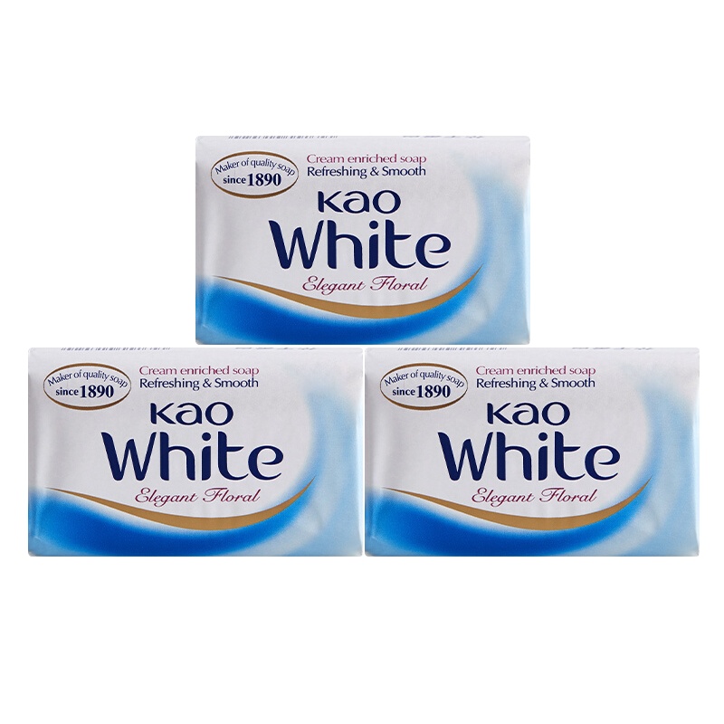 花王(KAO)花香沐浴皂 130g*3块装洗手洁面沐浴洗衣皂香皂 (组) 白色[CWFD]