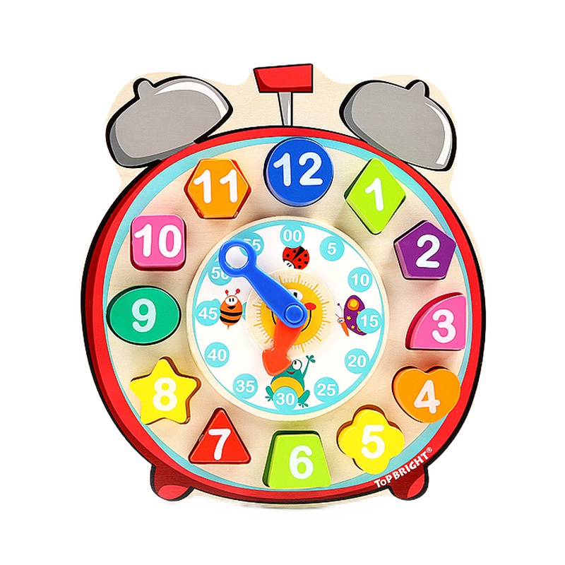 特宝儿时钟积木形状配对积木数字认知时钟1-3岁宝宝男女孩玩具礼物