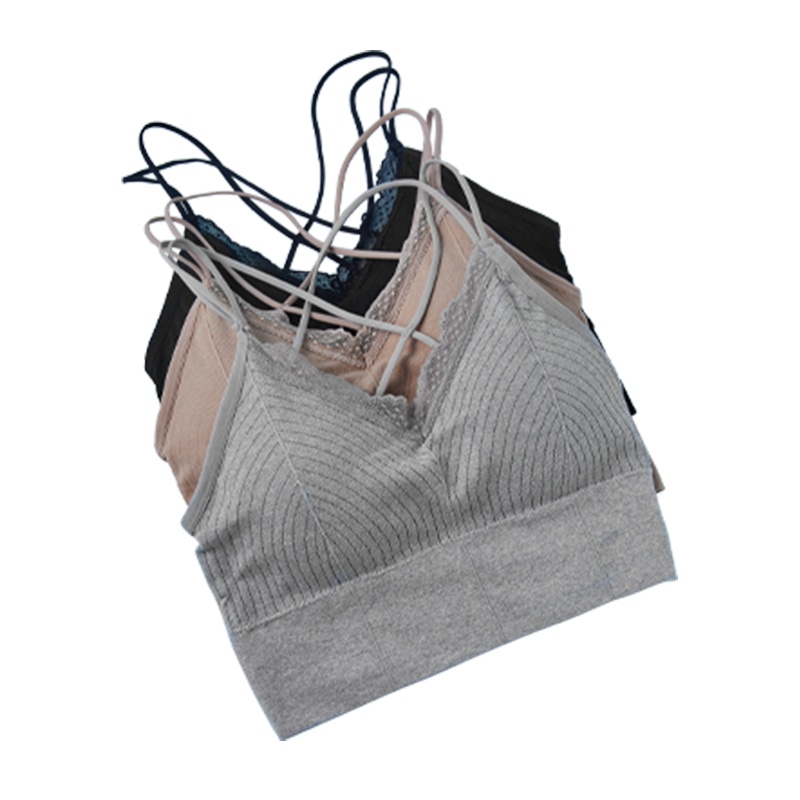 ENK女聚拢定型防下垂健身美背瑜伽背心蕾丝少女文胸