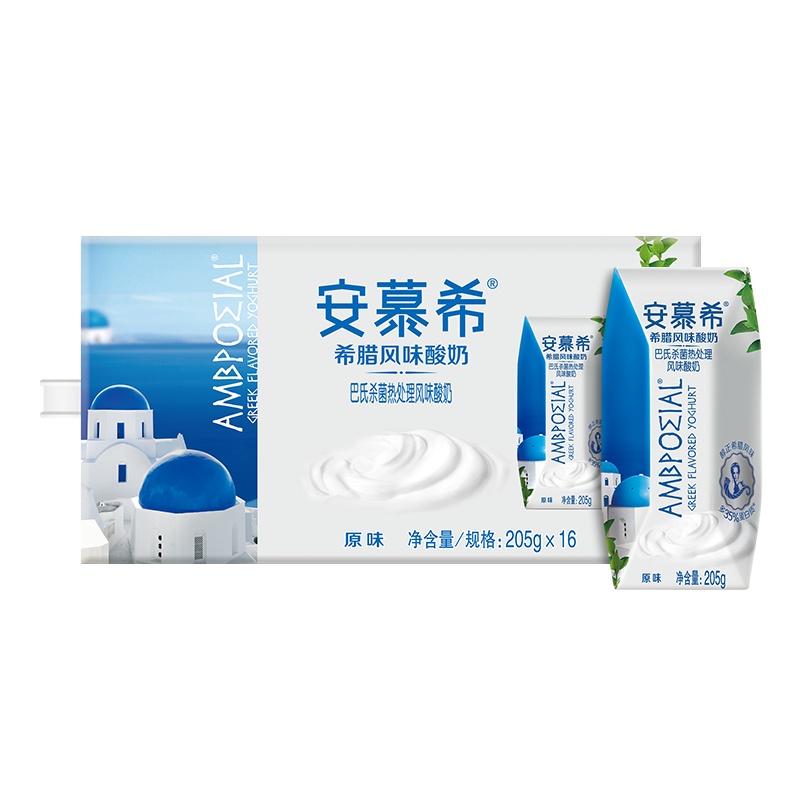 伊利 安慕希希腊风味酸奶原味205g*16盒(礼盒装)常温整箱早餐酸牛奶