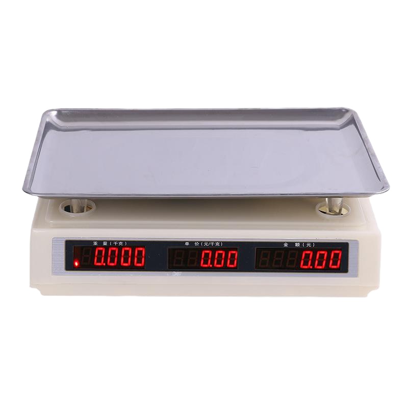 干蓄电三用[红字平盘:室内] 电子称台秤计价秤30kg精准称重厨房超市电子秤商用卖菜水果秤