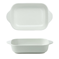 陶瓷芝士焗饭盘家用烤盘烤箱微波炉专用烤碗网红盘子餐具创意菜盘 国泰家和 双耳烤盘-象牙白