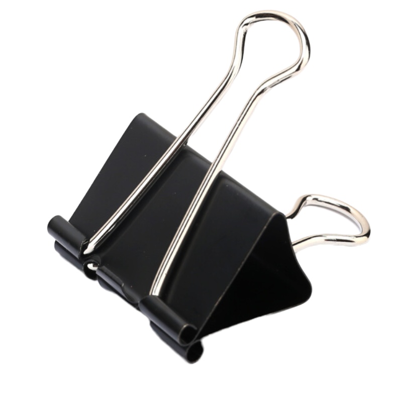 得力 黑色长尾票夹 金属票据夹 燕尾夹 铁夹子 大号12只50mm 8561