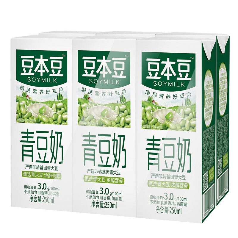 250ml*6 豆本豆 青豆奶 1500ML 盒装(新老包装随机发货)